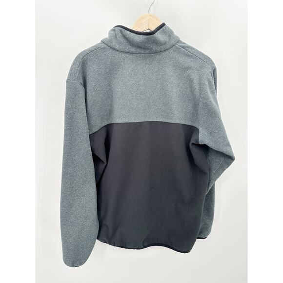 Columbia Pullover Men MEDIUM Grey Black Fleece Quarter Snap Long Sleeve - Picture 2 of 9